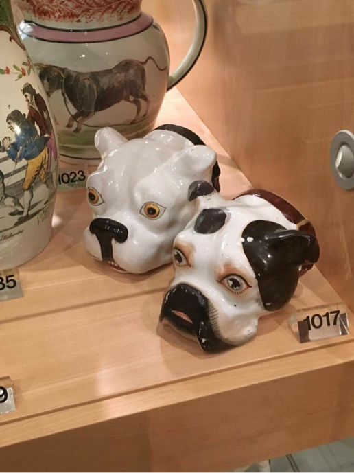 Bulldog head cups Brighton museum