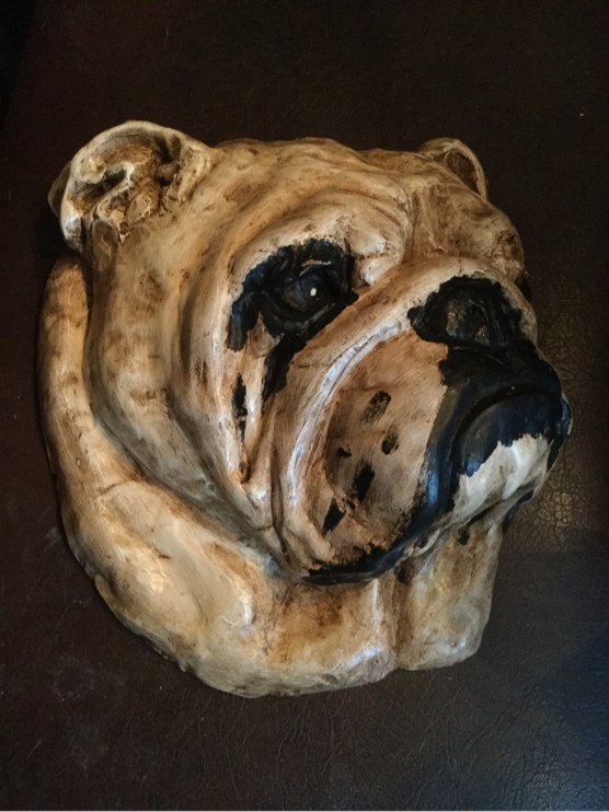 Collectibulldogs the four Ps. 25/5/2016 5 Terracotta bulldog head (large)
