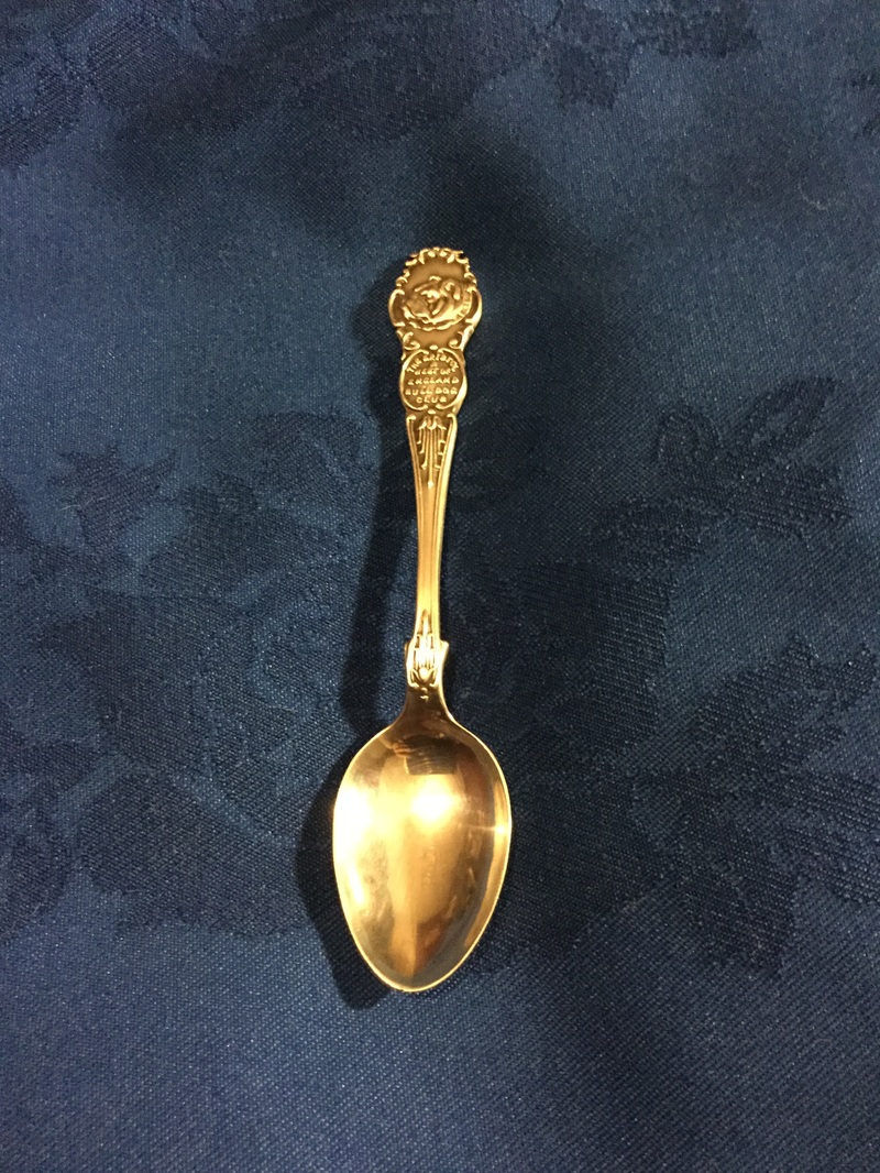 Bulldog club founding members napkin ring 2022 11 Silver club spoon early 1900s