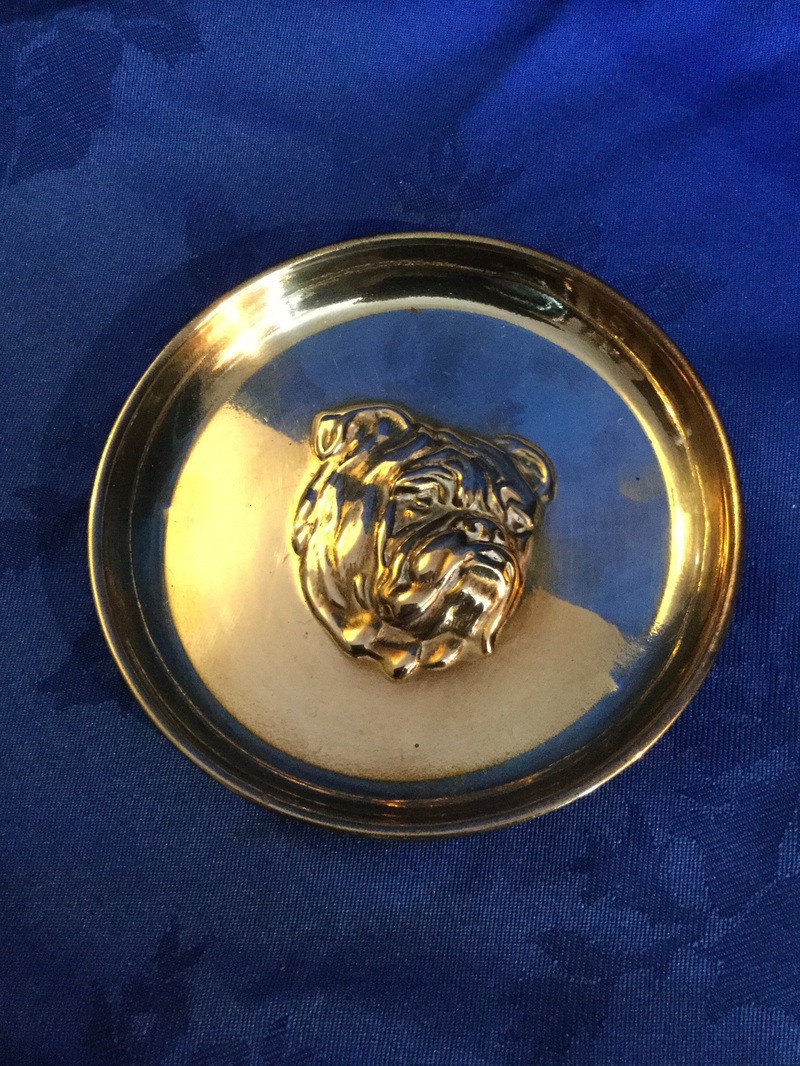 Collections within the Collectibulldogs collection Brass pin dish with chased out bulldog head