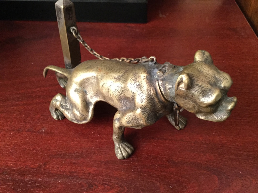 1800's Bulldog Bronze Vesta