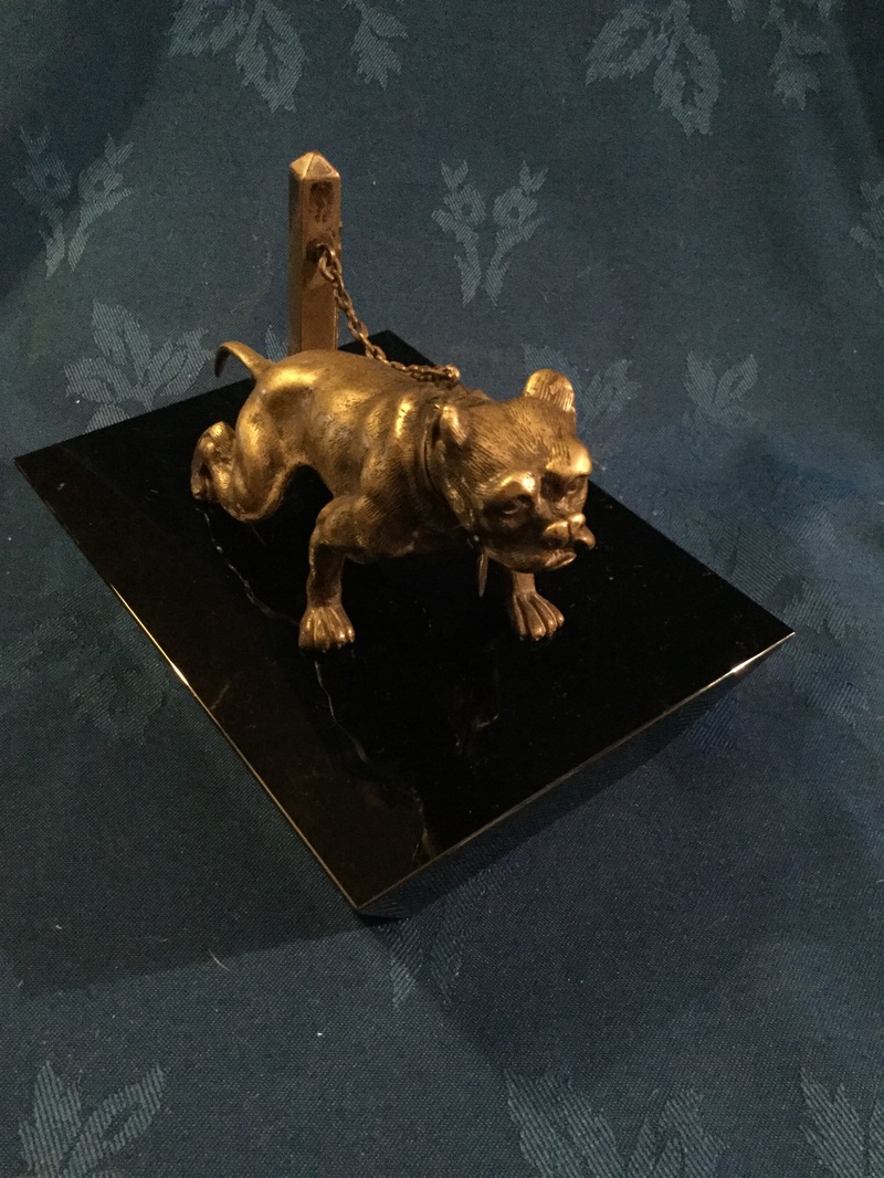 Bulldog antiques Austrian weiner bronze bulldog vesta with movable head