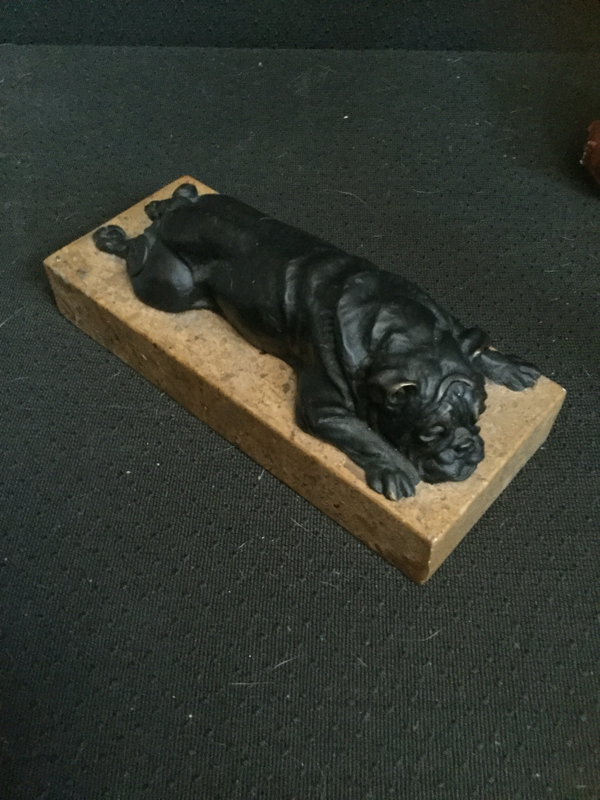 A selection of bulldog perfection 2022 33 Famous Doris Linder lying bulldog in bronze