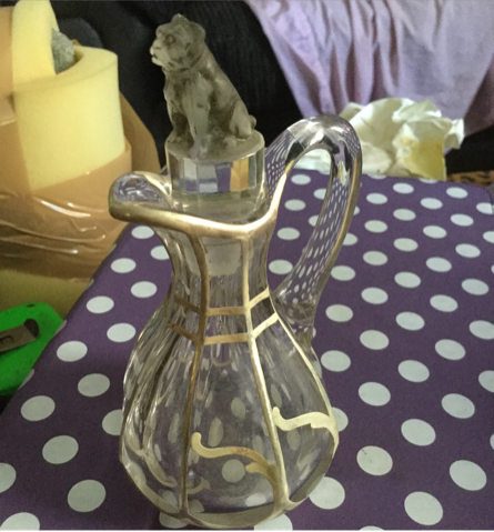 BULLDOGS OF OLD BULLDOGS SO BOLD 11 Silver lined cruet jug and stopper