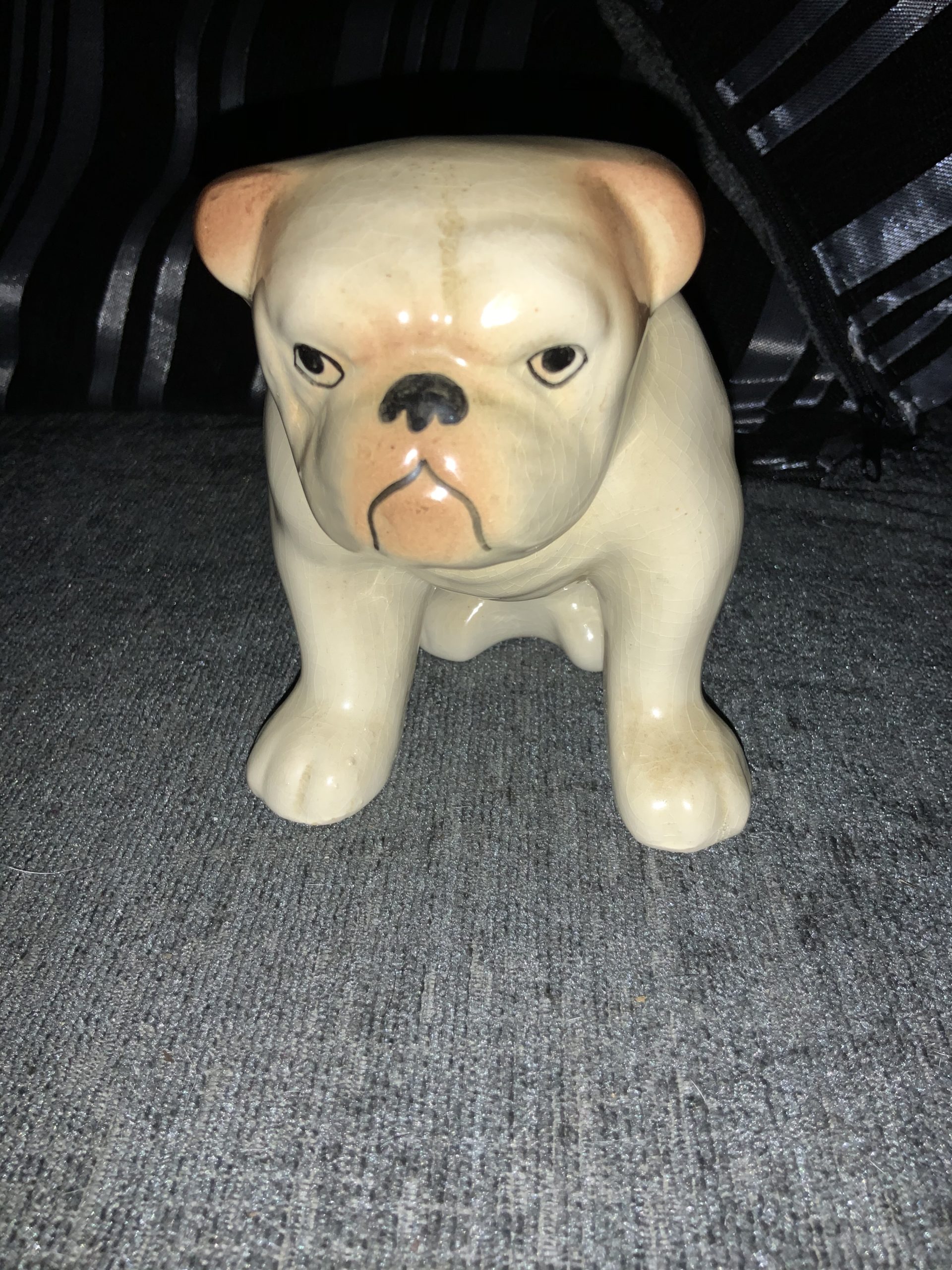 Bulldog statue - orange and white delight 