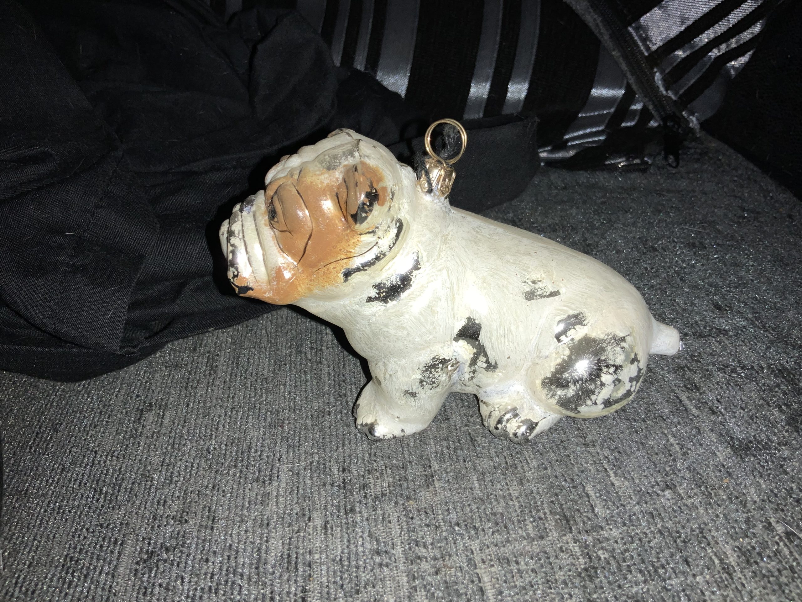 Bulldog statue - orange and white delight 