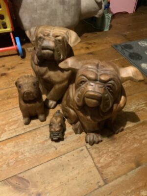 Collectibulldogs blog 2022 the tail-end 22 Wooden bulldogs