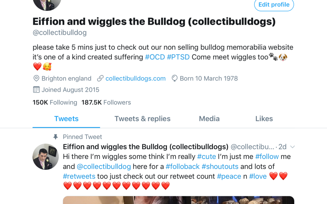 185k Twitter bulldog Page insures breed recognition